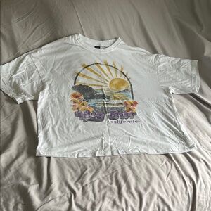 Wild Fable Big Sur White Tee with Yellow and Black Accents
